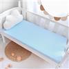 Odot Lenzuolo con angoli Lenzuola Carrozzina Neonato, Lenzuola da Culla Bambino Coprimaterasso, Lenzuola Navicella con Angoli Elasticizzati Lenzuola per Culla (50x90cm,Azzurro)