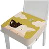 Chickwin Cuscino Rialzo Sedia per Bambini, Cartone Animato Stampa Cuscino Alzasedia con Cinghie Regolabile Lavabile Smontabile Cuscino Seduta per Sedia da Pranzo (Bestiame,40x40x10cm)