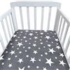 Hiseng Animale Stella Lenzuolo con angoli Cotone Lenzuola Carrozzina Neonato Elasticizzati Biancheria da Letto Materassino Sacco a Pelo Lettino Lenzuolino da Carrozzina (Stelle grigie,150x80cm)