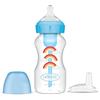 Dr. Brown's Options+Sippy Bottle Starter Kit, collo largo, 270 ml - Blu Arcobaleno