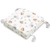SENSILLO Rialzo per sedia per bambini - Cuscino per seggiolone con lacci per bambini - con 8 cm di schiuma - Fodera in cotone rimovibile e lavabile - 32 x 32 x 8 cm - con motivo tartaruga