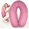 sei Design Cuscino Allattamento XXL 190x30 - Cuscino Gravidanza Ergonomico, Cuscino Laterale per Dormire - Fodera Esternamente: lavorato a maglia, 100% Cotone BIO, Cuscino Neonato Accessori Utili