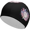 FJQWKLF Cuffia da nuoto vintage con orologio e fiore, elegante e impermeabile, per la protezione dei capelli, facile da indossare e togliere.