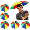 Heqishun 5 Pezzi Ombrello Cappello con Visiera Tappi con Fascia Elastica Arcobaleno da Testa per Pesca Spiaggia all'Aperto