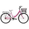 MADICKS Bicicletta Bambina Ragazza da Passeggio Misura 24 Bici con Cestino Floreale Rosa Bianca