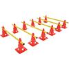 HENGMEI Set corsa ad ostacoli da 18 pezzi Allenamento di coordinazione per esercizi, set di ostacoli regolabili, per calcio, bambini, cani, allenatori, interni ed esterni