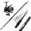 Generico Canna Pesca Bolognese Metri 6 Carbonio Kit Con Mulinello Carbonio Mare Scogliera Spigola Orata Gr. 20/40 Universal
