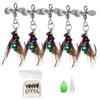 Generic Fly Fishing Lures - Kit di esche artificiali con ganci in acciaio, gamma colorata con paillettes riflettenti | Attrezzatura per la pesca a mosca, manico forte, ideale per trote