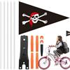 Generic Bandiera di Sicurezza per Bici - Bandiere di Sicurezza Pirata Teschio | Bandiera per Bici con per Safetys Kids | Bandiere di Sicurezza ad Alta visibilità Bandiere triangolari Riflettenti per