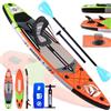 DURAERO Tavola gonfiabile da Stand Up Paddle, seduta kayak, 330 x 76 x 15 cm, portata fino a 150 kg, supporto per cam, pad integrato 3 pinne, doppia pagaia regolabile, accessori completi (Rosso)