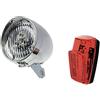 RMS Kit Fanale Luce Anteriore Rosso + Posteriore 3 LED Bici Olanda - R - Graziella - City Bike