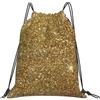 BYwenhopnbs Zaino con coulisse, impermeabile, per palestra, sport, per donne e uomini, con glitter dorati e brillantini.