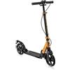 Xride Monopattino con freno a disco e ammortizzatore, scooter da città per bambini e adulti, regolabile in altezza e pieghevole, monopattino per bambini con cuscinetti a sfera ABEC 9, oro