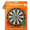 AKITAInk Tiro al Bersaglio 36 cm con 6 Freccette - Bersaglio per Gioco e Allenamento, Freccette Rosse e Verdi, Uso Interno ed Esterno