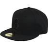New Era Boston Red Sox 59fifty Basecap MLB Black On Black - 6 7/8-55cm
