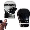 LearnLyrics Guanti da kickboxing a mezze dita, guanti da allenamento con palmo esposto, guanti flessibili per fitness, cuscinetti ventilati con fasce per le mani per autodifesa, design compatto per palestra