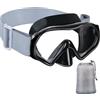 Aegend Maschera da snorkeling, in vetro temperato con vista panoramica, anti-perdite e anti-appannamento, cinturino regolabile in morbida maglia, grigio