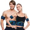 ALMIMASA EMS addominali elettrostimolazione, cintura muscolare addominale con 2 bande di elettrostimolazione per braccia e gambe, tonificazione e rafforzamento muscolare, per uomini e donne.