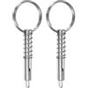 M METERXITY 2-Pack Perno A Scatto Rapido, Acciaio Inossidabile 316 Diametro 5 Mm, Lunghezza Utile 41 Mm Perno per Tetto Bimini con Drop Cam E Molla per Deck Boat/Canopy, Hardware Nautico