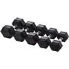 JK FITNESS Diamond Manubrio Gommato Esagonale 10 kg - Impugnatura cromata