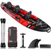 SKINHAWK Kayak rosso Exclusiv 480 - Gommone - Canoa - 480 x 96 cm - 3 persone kayak
