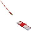 Zeus Coppia ANTENNE Volley + Tasche Portatili PALLAVOLO Attrezzature per Campo (Bianco-Rosso)