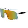 keynoyin Outdoor Ciclismo Occhiali da sole, Uomini E Donne Biciclette, Antivento Trendy Occhiali da sole - Bianco telaio nero con pellicola rossa