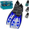 Khroom lunghe pinne da snorkeling regolabili con sacca appendibile | taglia 36-47 | pinne lunghe per il nuoto | per adulti - uomini e donne (Bianco, 42-47)