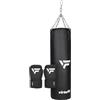 VirtuFit Set kickboxing Senior - sacco da boxe e guanti da boxe - set da boxe per adulti - kickboxing & boxe - 25 kg - nero