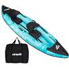 VirtuFit Kayak 335 Gonfiabile - 2 persone + opzione per 3° sedile - incl. 2 seggiolini per kayak, borsa per il trasporto e 2 pinne, per mare, fiume e lago, costruzione stabile, 335 cm, turchese