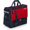 Macron BORSONE MACRON TOPEKA HOLDALL PALESTRA FITNESS SPORT BORSA CALCIO BAGS FOOTBALL TRAINING (Blu Navy / Rosso, Medium)