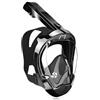 Riebex Maschera subacquea per adulti, con maschera integrale a 180°, anti-appannamento ad alta definizione, antiCO2, con custodia, per snorkeling (nero, S/M)