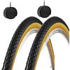 ECOVELO Deestone EBA26PXD 2 COPERTONI 26 X 1 3/8 (37-590) + CAMERE d'Aria Pneumatici Nero para per Bici Bicicletta Olanda