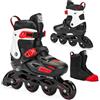 ATTABO Pattini in linea APX per bambini, dimensioni 36-40, regolazione a cinque livelli, ABEC-7, cuscinetti rigidi in PP, ruote in poliuretano, facili da frenare, colore nero/bianco