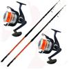 Generico Canna Pesca Surfcasting Storione Orata Con Mulinello Kit Mare 2 Pezzi Filo