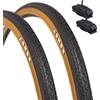 ECOVELO 2 COPERTONI Kenda 26 X 1 3/8 (37-590) + CAMERE D'Aria valvola america Pneumatici STRADALI Nero para CITYBIKE Vintage