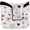 GuoChe Mallet Putter Head Covers Magnetic Snap Putter Headcover per Mallet Square PU Pelle Impermeabile San Valentino Doodle Cuore Stella