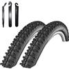 maxxi4you Schwalbe Smart Sam Performance - 2 pneumatici per bicicletta 60-507 (24 x 2,35) con leva per pneumatici