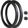 MADICKS Coppia Copertoni Bici 24" x 1.75 con 2 Camere d'Aria Valvola Italiana - Pneumatici Neri per City Bike, Graziella e Olanda - Set Completo Bicicletta Passeggio in Gomma Resistente