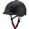 Machify Casco da equitazione per uomo e donna, regolabile, calotta esterna in policarbonato ad alto impatto, con imbottitura in EPS, taglia M, colore: nero opaco
