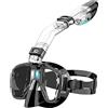LOOR Maschera da snorkeling pieghevole con supporto asciutto e fotocamera, anti-appannamento, attrezzatura professionale per snorkeling, colore nero