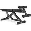 Marbo Sport Allenatore addominale MS-L110 2.0, regolazione dell'inclinazione dello schienale, supporto gamba regolabile, ruote imbottite in schiuma EVA, imbottitura rinforzata, Made in EU Nero