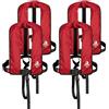 12skipper Set di 4 12skipper giubbotti di salvataggio automatici 165N ISO con imbragatura, rosso