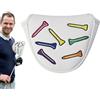 Generico Fodera Per Putter Mallet | Copertura Magnetica Protettiva in Pelle PU per Mazza da Golf,Accessori da Golf Portatili, Copri Testa Protettivo con Ricamo per Uomini, Donne, Amici, Golfisti e Atleti