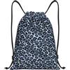 YWSOTRE Animale leopardo azzurro, Zaino con coulisse Borsa a tracolla unisex Borsa da palestra sportiva Zaino casual con coulisse