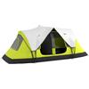 Outsunny Tenda da Campeggio 3 Posti con 2 Stanze Separate e Porte con Cerniera, Tenda Campeggio a Tunnel con Borsa di Trasporto, Protezione PU2000mm, 450x215x180 cm, Verde