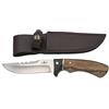 THIRD Coltello da caccia 13572ZW, con lama in acciaio 440 da 12,4 cm finitura satinata, manico in zebrano e legno nero. Include custodia in pelle