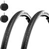 Deestone 2 COPERTONI 700x28C + 2 CAMERE d'Aria per Bicicletta Bici City Bike Trekking 28 x 1 5/8 1/8 (28-622); 28 x 1.10 EBA28NAD