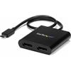 StarTech.com Adattatore USB-C a DisplayPort a due porte, Splitter MST Hub USB Tipo C a doppia porta DP 1.2 - Adattatore Multi-Monitor per doppio DisplayPort 4K 30Hz/1080p 60Hz, Cavo integrato 30cm, Solo Windows
