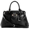 GUESS Silvye Luxury Satchel, Cartella Donna, Nero, One Size